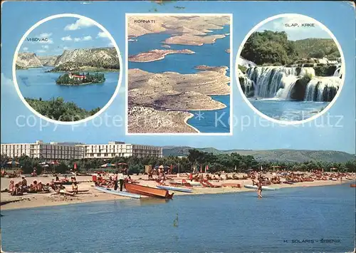 Sibenik Fliegeraufnahme Kornati Visovac Wasserfaelle Strand Kat. Kroatien