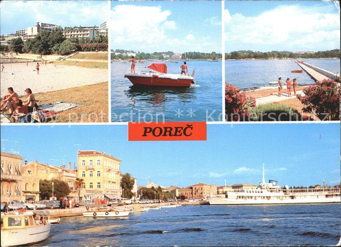 Porec Badestrand Hafen Fischkutter Sonnenuntergang ...