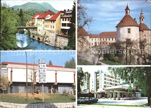Skofja Loka Sora Schloss Steinbruecke Kat. Slowenien