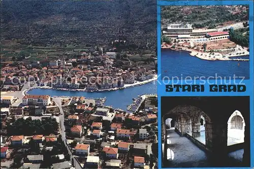 Starigrad Fliegeraufnahme Hafen Kat. Hvar