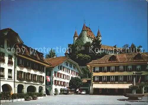 Thun BE Schloss Dorfstrasse Brunnen Kat. Thun