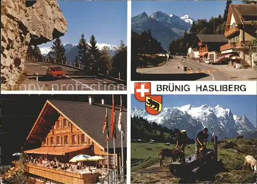 Hasliberg Bruenig BE Passstrasse Bruenig Kulm Wetterhorn / Bruenig /Bz. Oberhasli