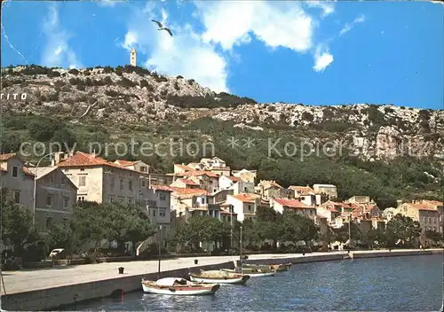 Baska Otok Krk Teilansicht Moewe Boote / Kroatien /Hrvatska