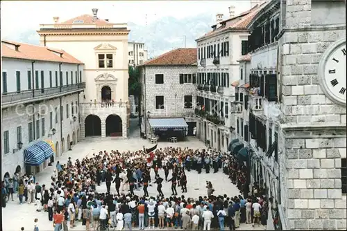 Kotor Montenegro Tanzen Trachten Stadtplatz Kat. Montenegro