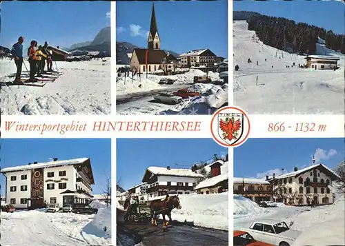Hinterthiersee Skischule Schattberg Lift Dorfplatz Kirche Kat. Thiersee Tirol
