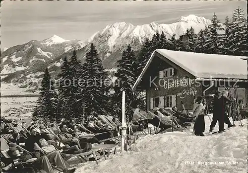 Schrattenwang Gaststaette Berghaus am Soeller Wintersportplatz Sonnenterrasse Kat. Oberstdorf