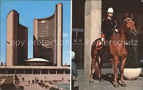 Toronto Canada Nathan Phillips Square and the New City Hall Mounted Police Kat. Ontario