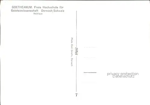 Dornach Basel Goetheanum Freie Hochschule fuer Geisteswissenschaft Heizhaus Kat. Basel