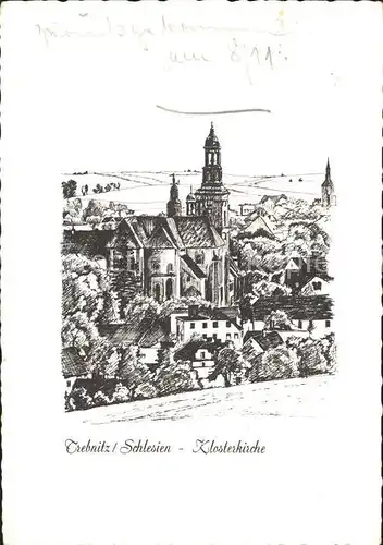 Trebnitz Trzebnica Schlesien Klosterkirche Zeichnung Kat. Trebnitz Niederschlesien