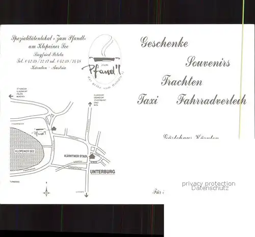 Unterburg Klopeinersee Spezialitaetenlokal Zum Pfandl Kat. Kaernten