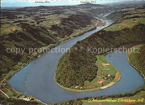 Schloegener Schlinge Fliegeraufnahme Donau Kat. Haibach ob der Donau