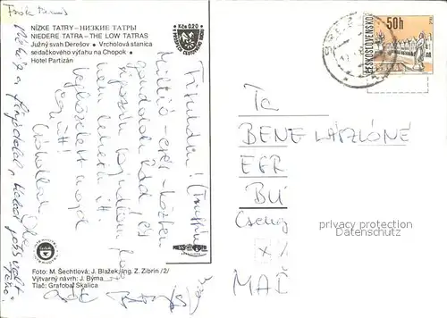 Nizke Tatry Skilift Hotel Partizan Kat. Slowakische Republik