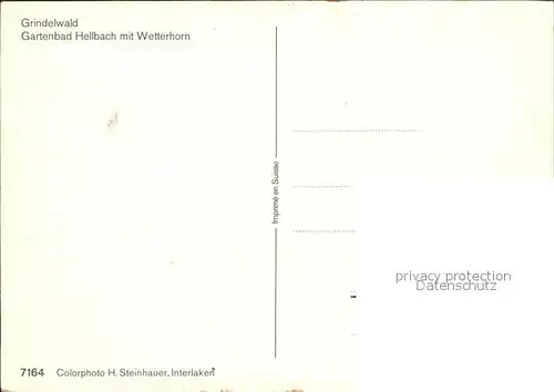 Grindelwald Gartenbad Hellbach mit Wetterhorn Kat. Grindelwald