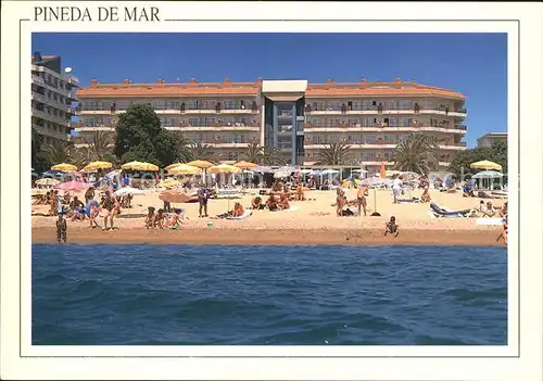 Pineda de Mar Vista de la platja Kat. Spanien