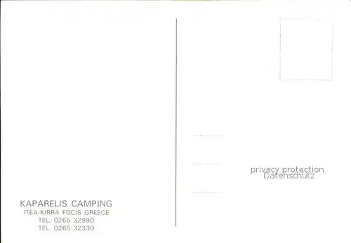 Griechenland Greece Kaparelis Camping Kat. Griechenland