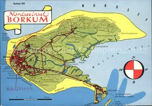 Borkum Nordseebad Landkarte / Borkum /Leer LKR