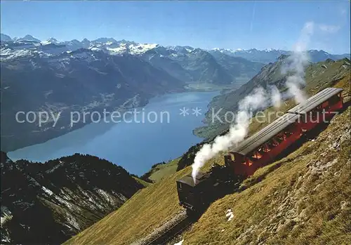 Brienz Rothornbahn Talfahrt Brienzersee Berner Alpen Grosshorn Diablerets Kat. Eisenbahn