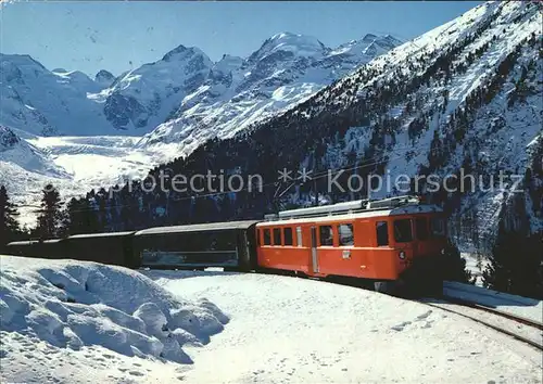 Berninabahn Morteratschgletscher Berninagruppe Kat. Eisenbahn