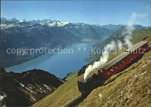 Brienz Rothornbahn Talfahrt Brienzersee Berner Alpen Grosshorn Diablerets Kat. Eisenbahn