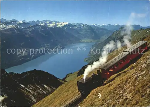 Brienz Rothornbahn Talfahrt Brienzersee Berner Alpen Grosshorn Diablerets Kat. Eisenbahn