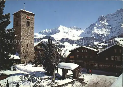 Adelboden Kirche Bodnerspitz Kleine Lohner Nuenihorn Kat. Adelboden