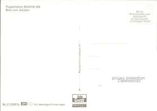 Buchs SG Fliegeraufnahme mit Alpstein / Buchs /Bz. Werdenberg