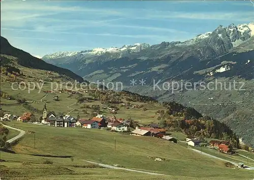 Obersaxen Meierhof mit Tusen Girangia Bellavarda und St Martin Kat. Obersaxen