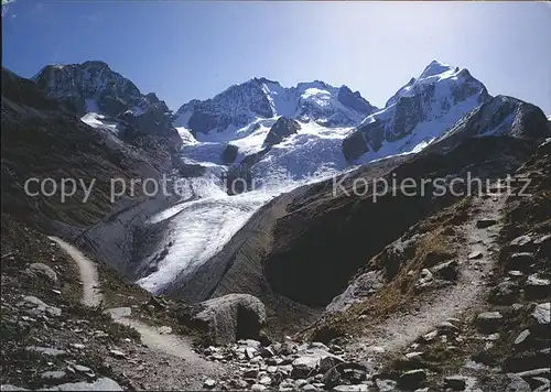 Oberengadin GR Weg zur Chamanna Coaz Berninagruppe / St Moritz /Bz. Maloja