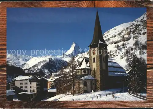 Zermatt VS Kirche mit Matterhorn Kat. Zermatt