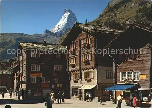 Zermatt VS Dorfplatz mit Matterhorn Kat. Zermatt