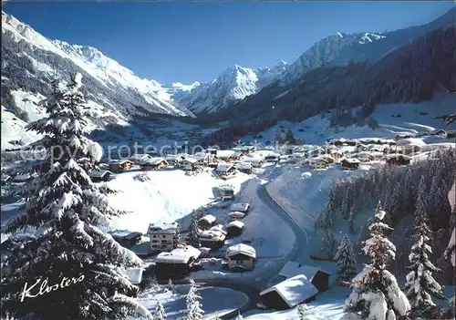 Klosters GR Selfranga mit Silvrettagruppe Winterpanorama Kat. Klosters