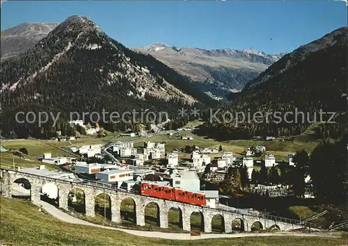 Davos Dorf GR mit Parsennbahn Flueelatal Seehorn Pischahorn / Davos /Bz. Praettigau-Davos