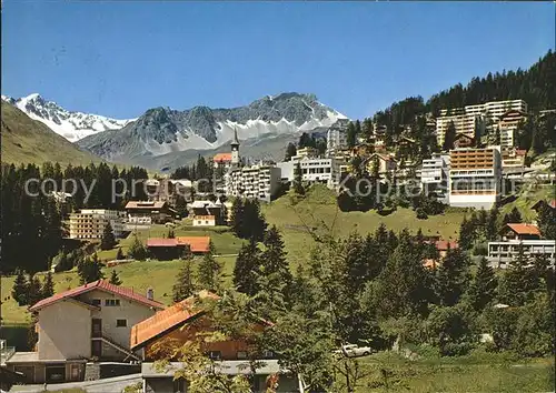 Arosa GR Dorf Ansicht mit Alpen Kat. Arosa