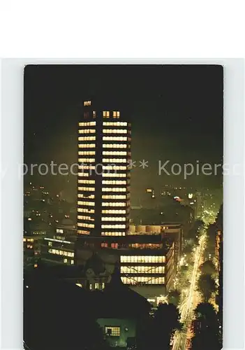 Beograd Belgrad Palata Beograd Hochhaus bei Nacht Kat. Serbien