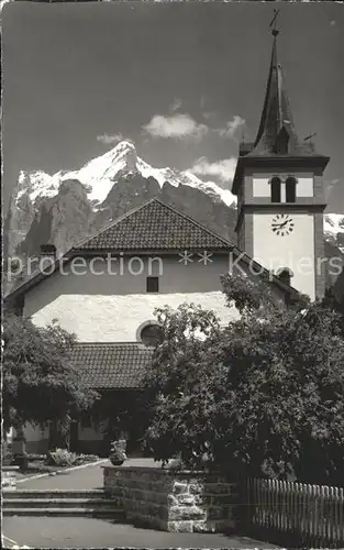 Grindelwald Kirche und Wetterhorn Kat. Grindelwald