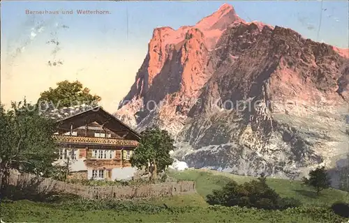 Grindelwald Bernerhaus und Wetterhorn Kat. Grindelwald