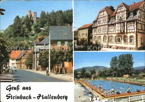 Steinbach Hallenberg FDGB Erholungsheim Schwimmbad Hallenburg Kat. Steinbach Hallenberg