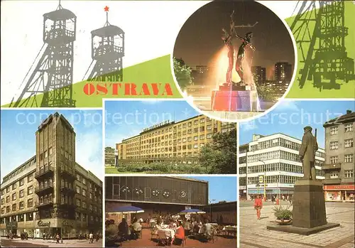 Ostrava Fontana pred Domem kultury Obchodni dum Rozvoj Kat. Ostrava