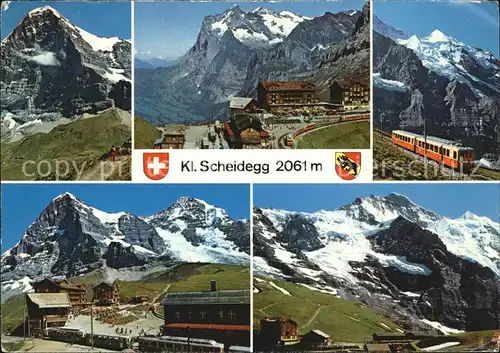 Scheidegg BE Eiger Nordwand Wetterhorn Jungfraubahn Eiger Moench  Kat. Scheidegg