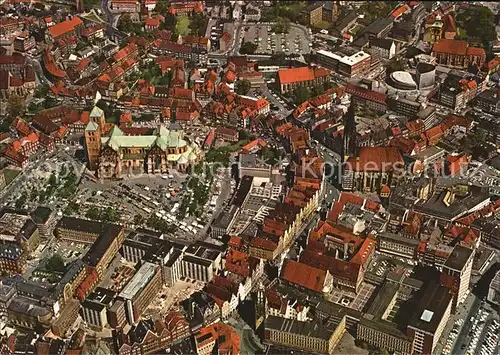 Muenster Westfalen Luftaufnahme mit Dom Lambertikirche Prinzialmarkt Kat. Muenster