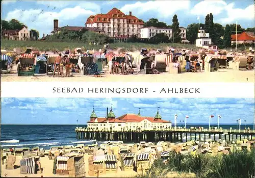 Ahlbeck Ostseebad FDGB Heim Solidaritaet Ahlbeck Seebruecke Pier Kat. Heringsdorf Insel Usedom