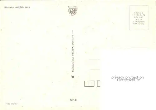 Slowakische Republik Banovce nad Bebravou Kat. Slowakische Republik