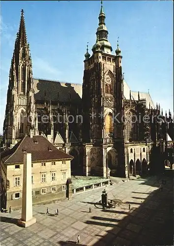 Praha Prahy Prague chateau et la cathedrale Saint Guy Kat. Praha