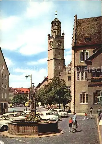 Ravensburg Wuerttemberg Marienplatz Marktbrunnen Blaserturm Kat. Ravensburg