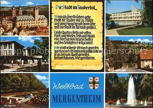 Mergentheim Bad Wandelhalle Schloss Wolfgangbruecke  Kat. Bad Mergentheim