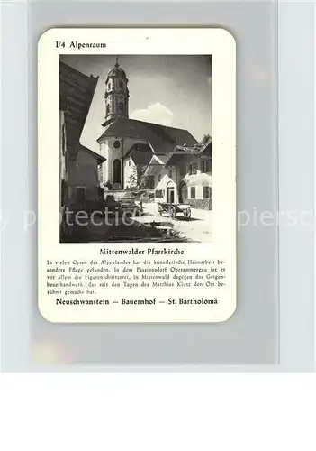Alpen Mittenwalder Pfarrkirche Neuschwanstein Bauernhof St. Bartholomae Kat. Alpen Niederrhein