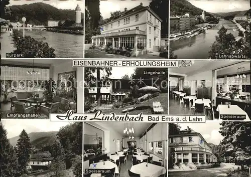 Bad Ems Haus Lindenbach Eisenbahner Erholungsheim Lahnpartie Kat. Bad Ems