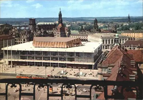 Dresden Blick von Kreuzkirche auf Kulturpalast Kat. Dresden Elbe