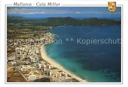 Cala Millor Mallorca Fliegeraufnahme mit Strand Kat. Islas Baleares Spanien