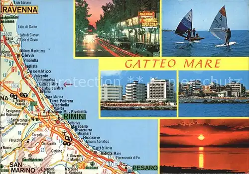Gatteo A Mare Rimini mit Landkarte Kat. Italien